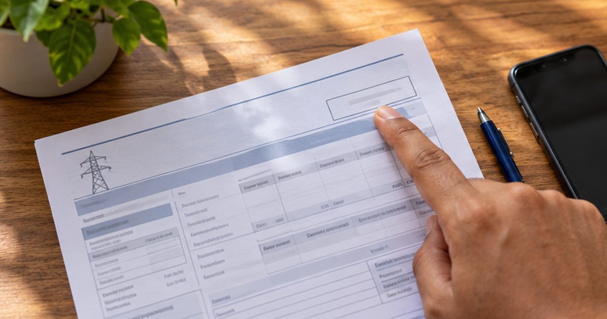 Consumer number displayed on an Indian electricity bill