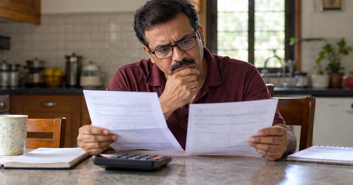 Indian consumer reviewing arrears on an electricity bill