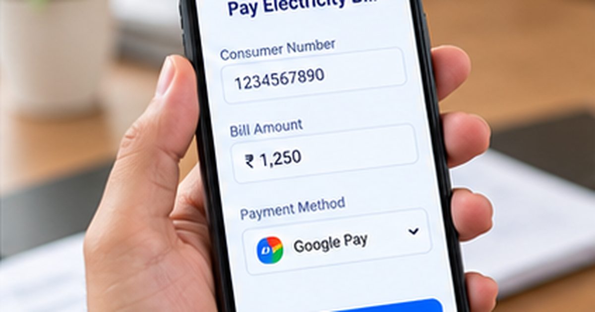 Paying an Indian electricity bill using a mobile payment app