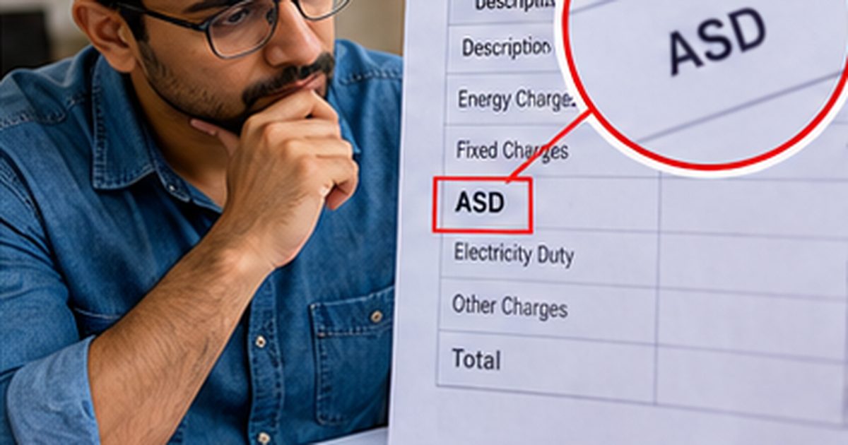 Reviewing an additional security deposit (ASD) charge on an electricity bill